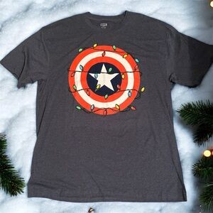 Captain America Graphic Big and Tall Mens Crew Neck Short Sleeve T Shirt